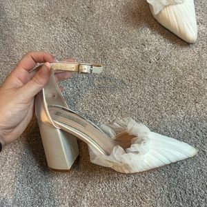 White Tulle Wedding Shoes